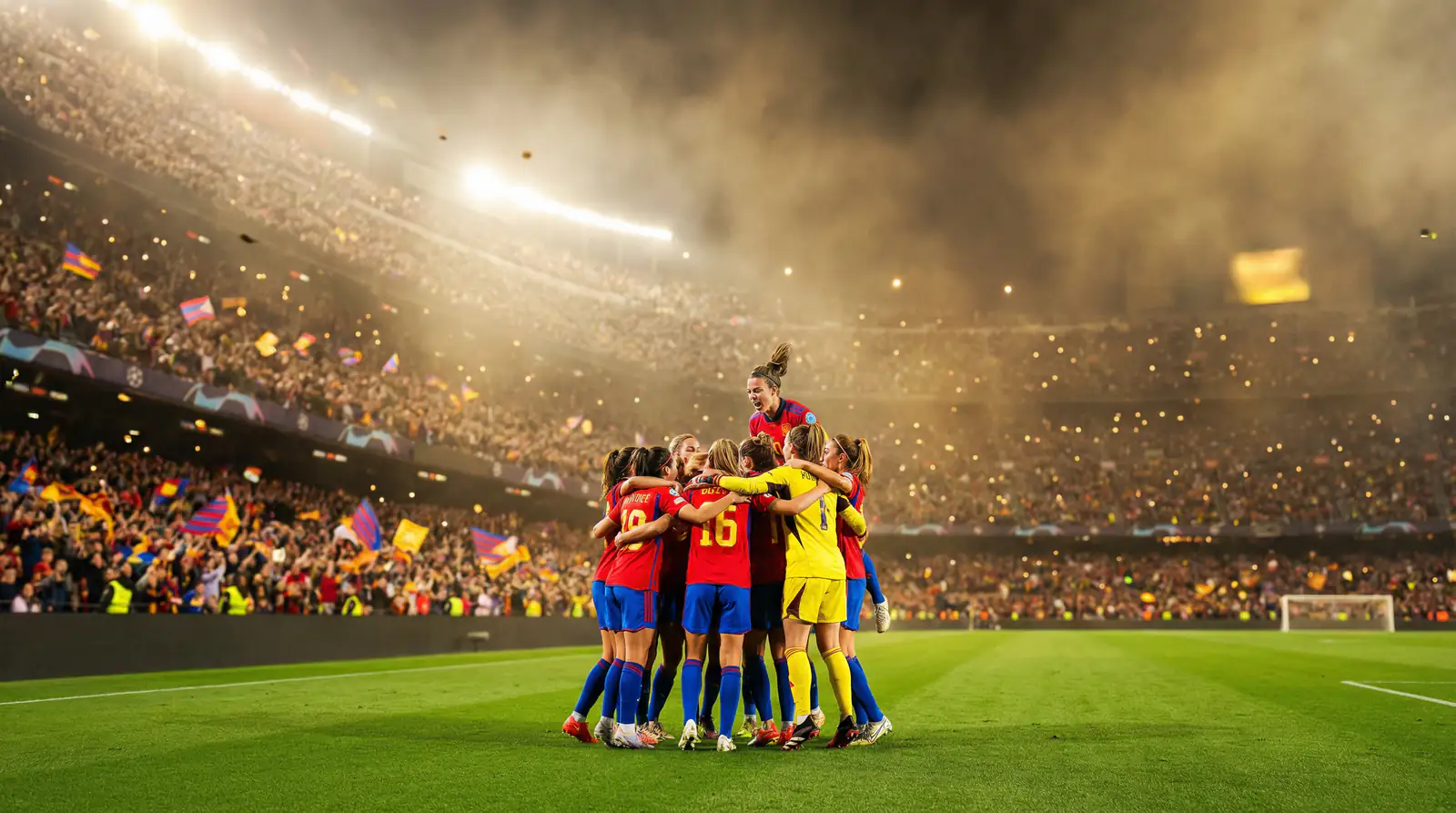 Champions League Vrouwen wedstrijdscene