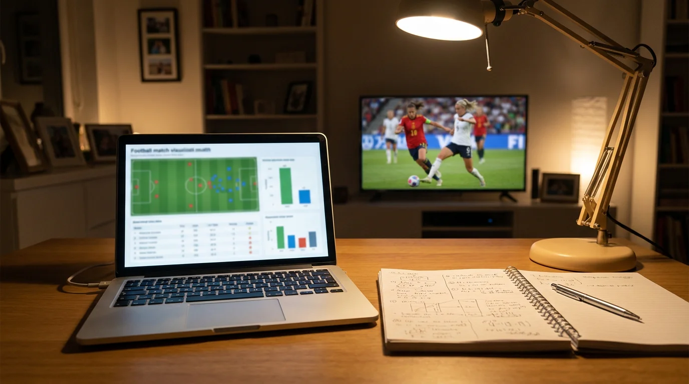 Analist bestudeert wedstrijdstatistieken en odds voor vrouwenvoetbal